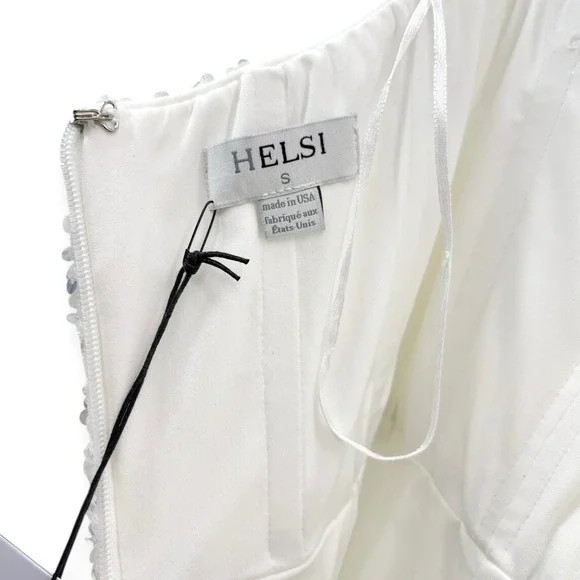 NWT Helsi Leslie Strapless Sequin Midi Dress White - Size Small -Retails $395 - Picture 12 of 16
